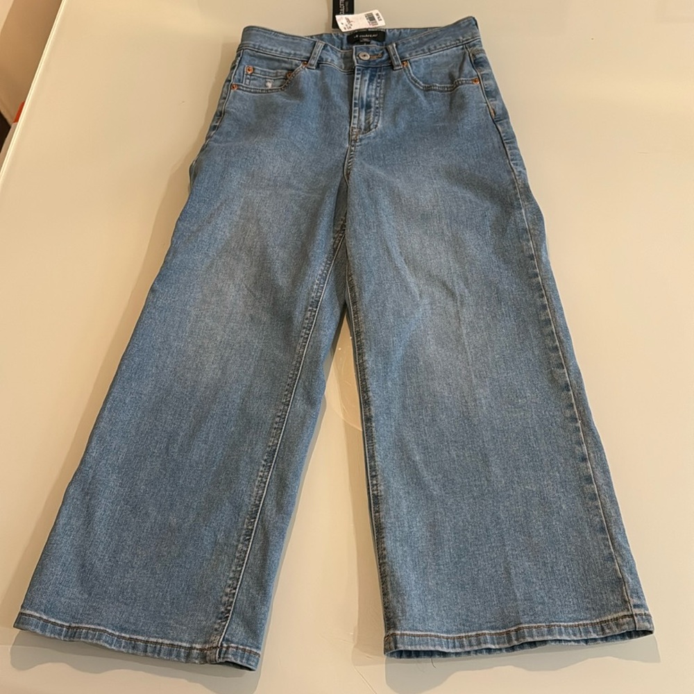Wide-leg cropped denim - size 0